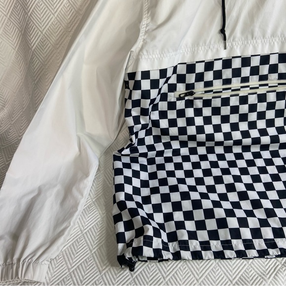 Empyre Checkered Pull-over Wind Breaker Black and White Size Large Like New - Picture 5 of 10